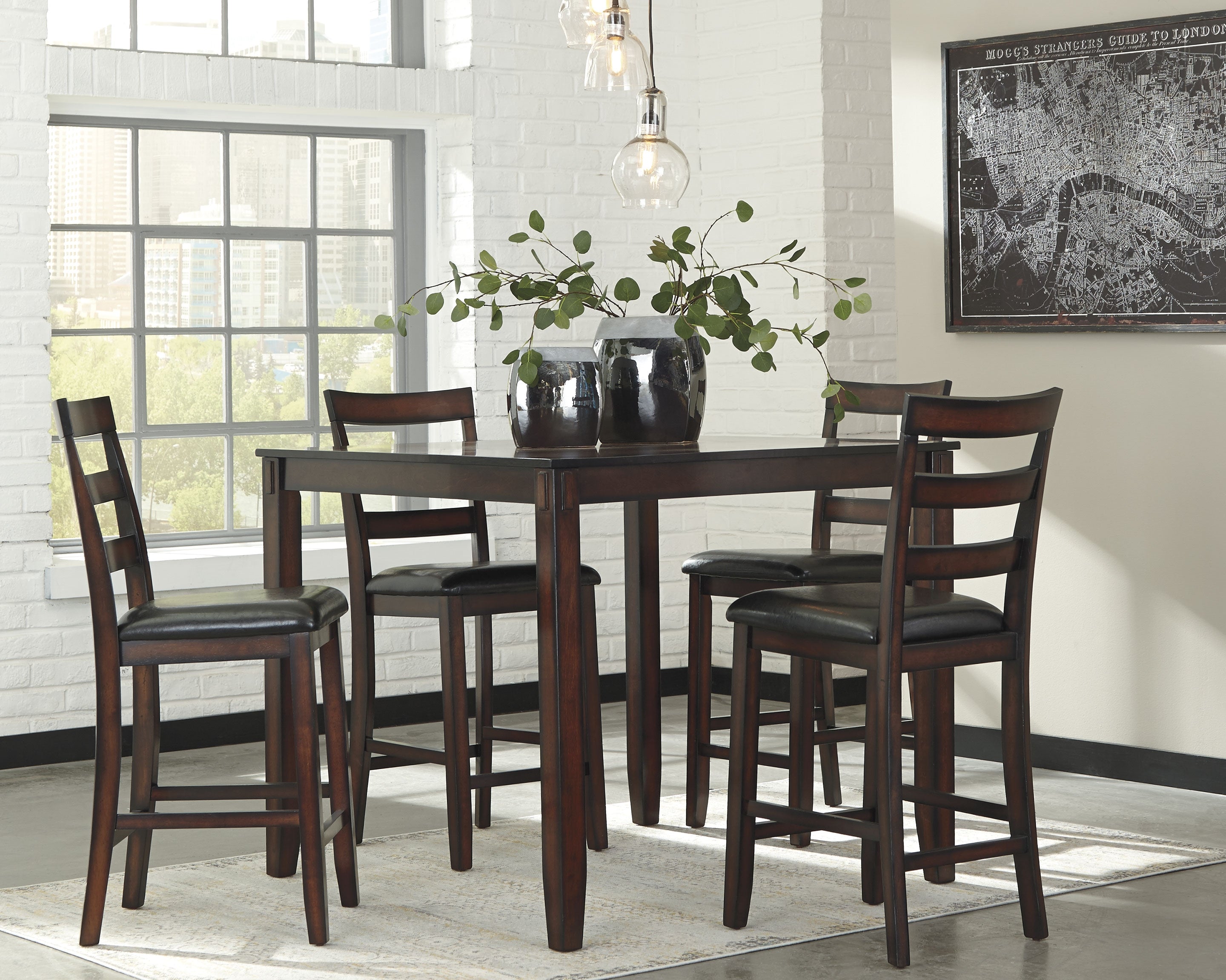 Bay Furniture Gallery - Ashley Furniture - Coviar Dining Room - Dining Room Table Set (6/CN) / Brown - D385-325