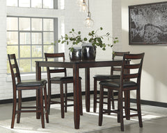 Bay Furniture Gallery - Ashley Furniture - Coviar Dining Room - Dining Room Table Set (6/CN) / Brown - D385-325