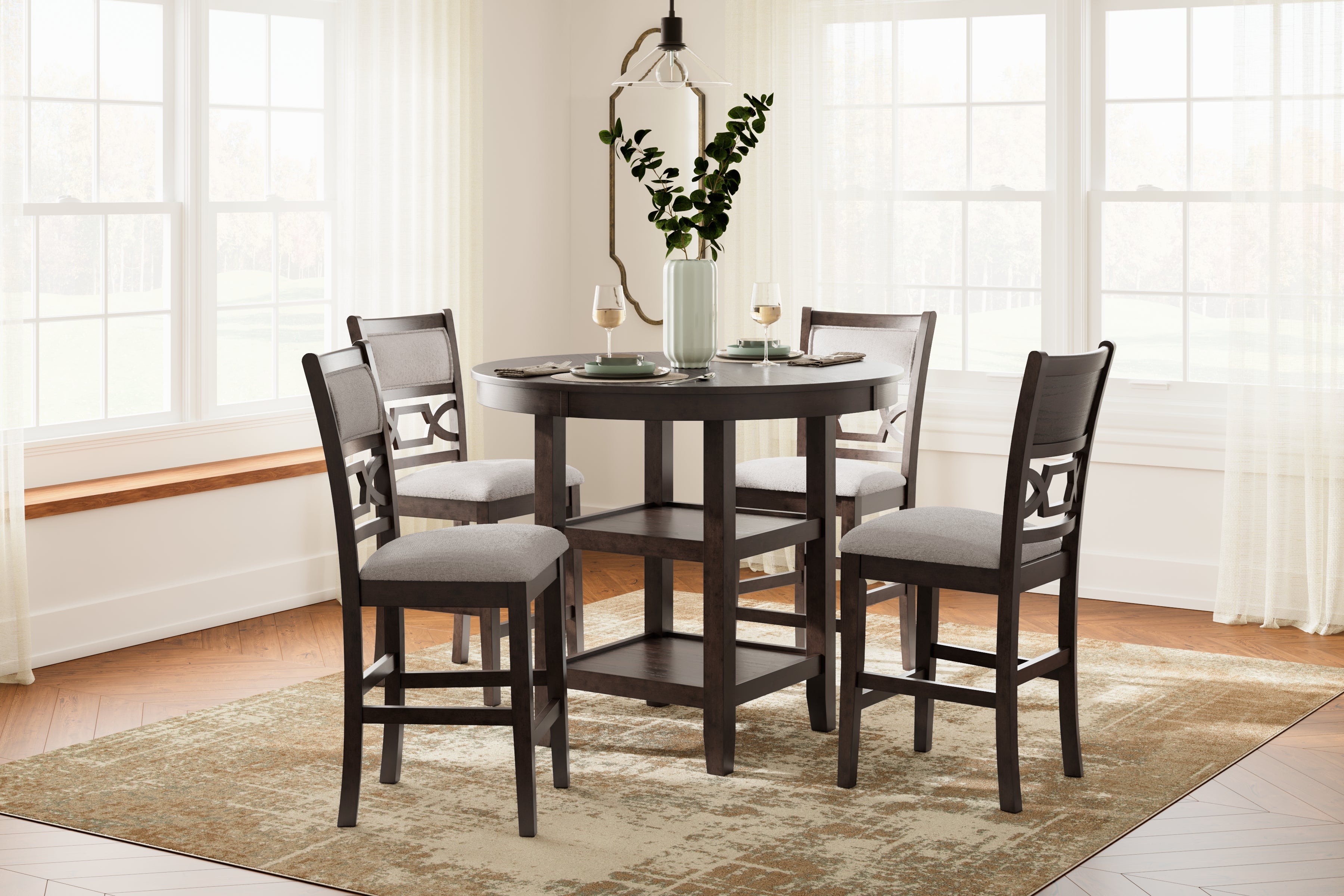 Bay Furniture Gallery - Ashley Furniture - Langwest Dining Room - Dining Room Table Set (6/CN) / Brown - D422-325
