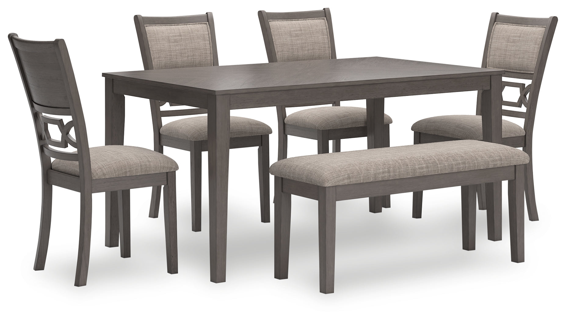 Bay Furniture Gallery - Ashley Furniture - Wrenning Dining Room - Dining Room Table Set (6/CN) / Gray - D425-325