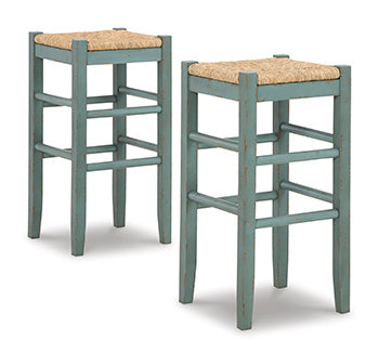 Bay Furniture Gallery - Ashley Furniture - Mirimyn Dining Room - Bar Height Bar Stool (Set of 2) / Teal - D508-330X2
