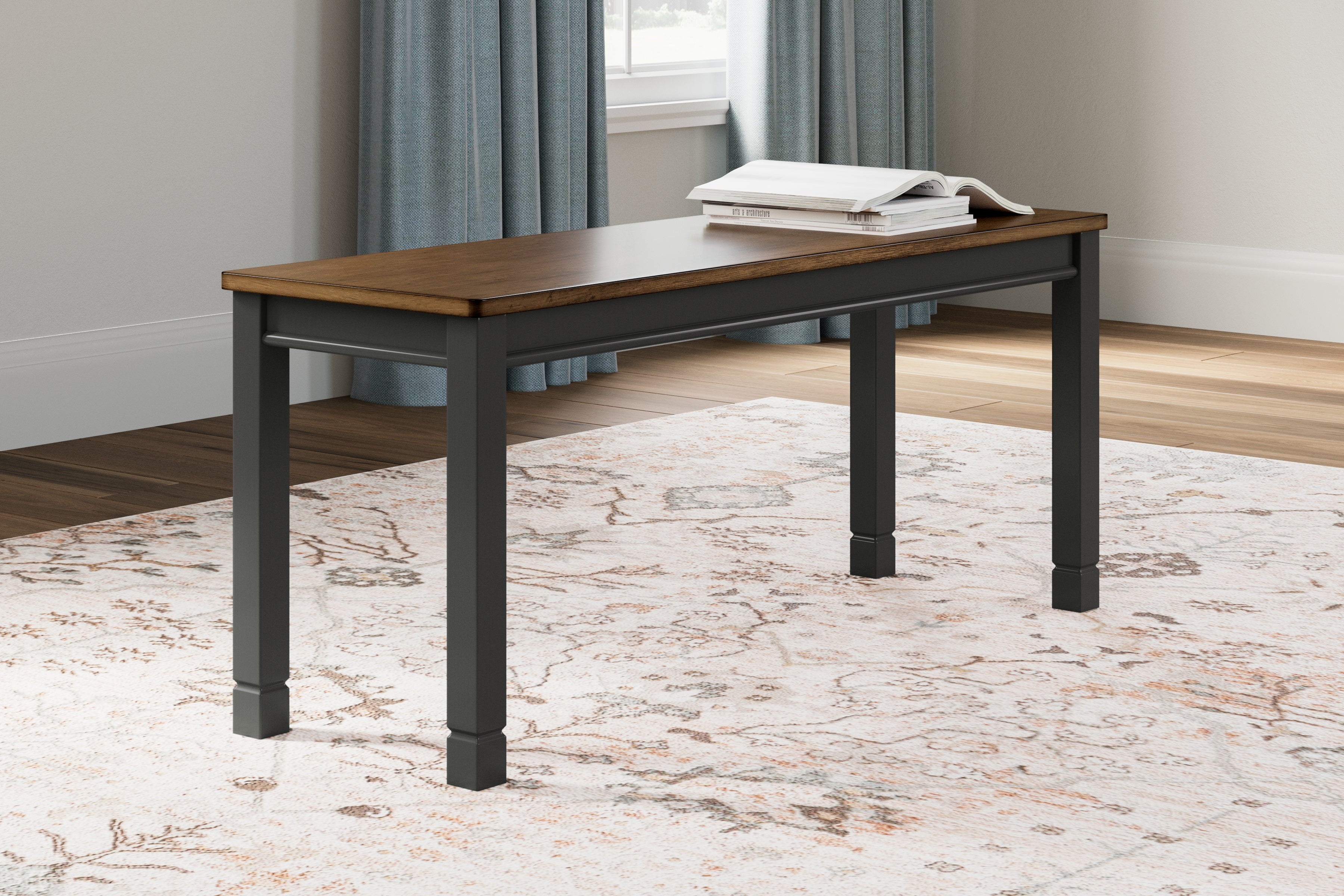 Bay Furniture Gallery - Ashley Furniture - Owingsville Dining Room - Large Dining Room Bench / Black/Brown / 42"W x 14"D x 18"H - D580-00