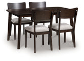 Bay Furniture Gallery - Ashley Furniture - Mallenette Dining Table and 4 Chairs (Set of 5) - Dining Room Table Set (5/CN) / Merlot - PCD607-225
