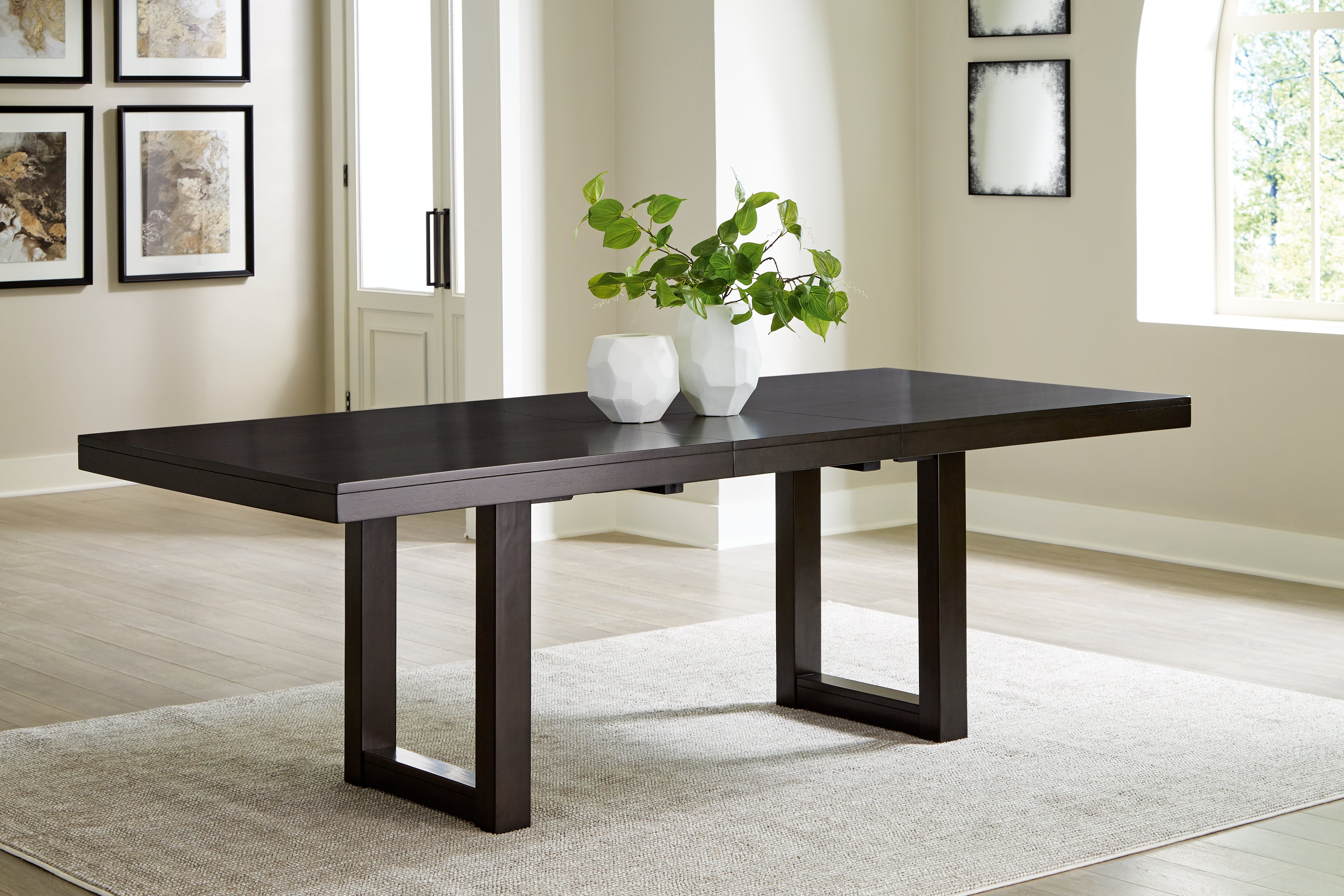 Bay Furniture Gallery - Ashley Furniture - Neymorton Dining Room - RECT Dining Room Counter Table / Dark Grayish Brown - D618-13