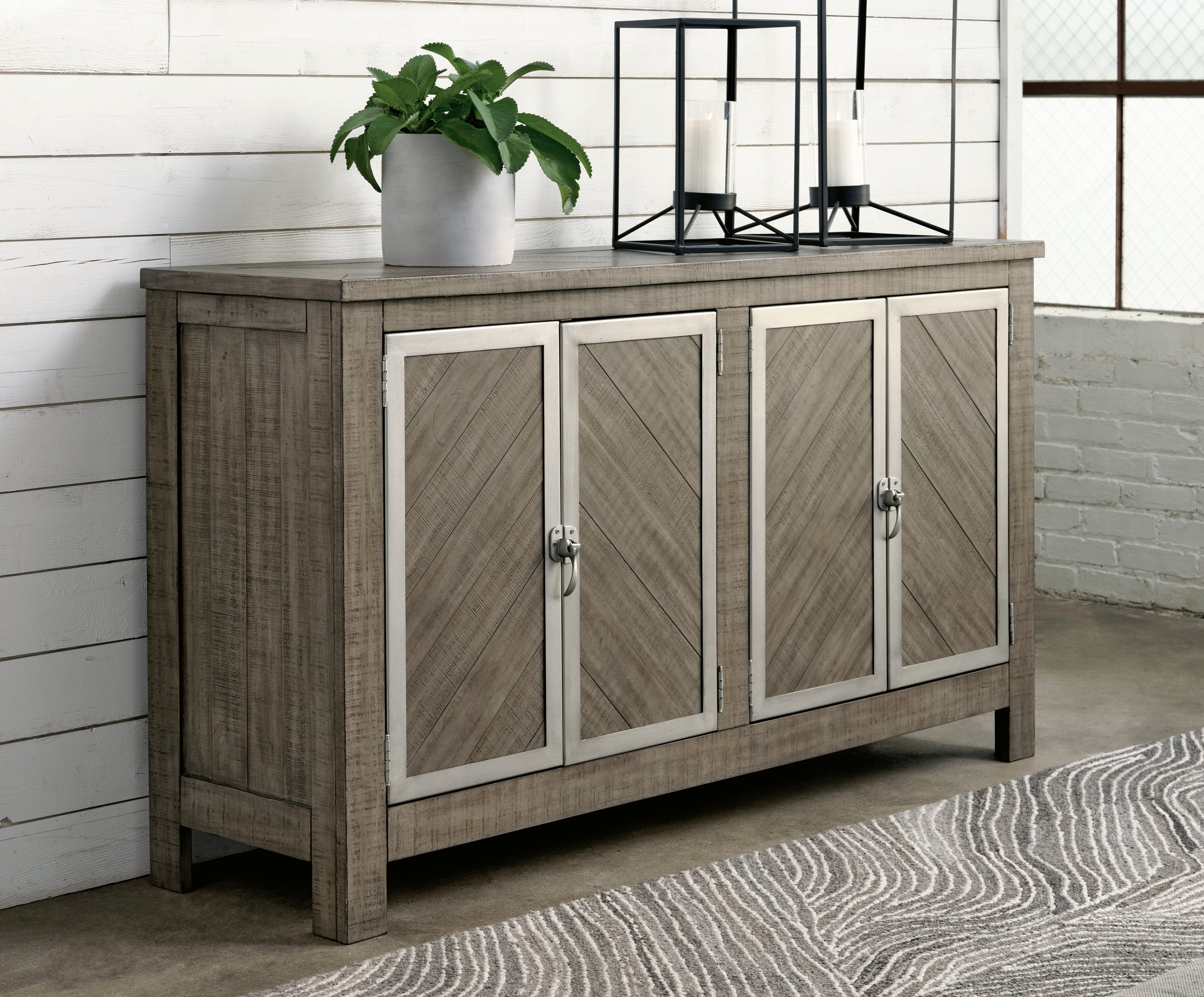 Bay Furniture Gallery - Ashley Furniture - Krystanza Dining Room - Dining Room Server / Weathered Gray - D766-60