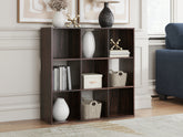 Bay Furniture Gallery - Ashley Furniture - Glosmount Nine Cube Organizer - Nine Cube Organizer / Cherry/Light Brown - EA1055-3X3