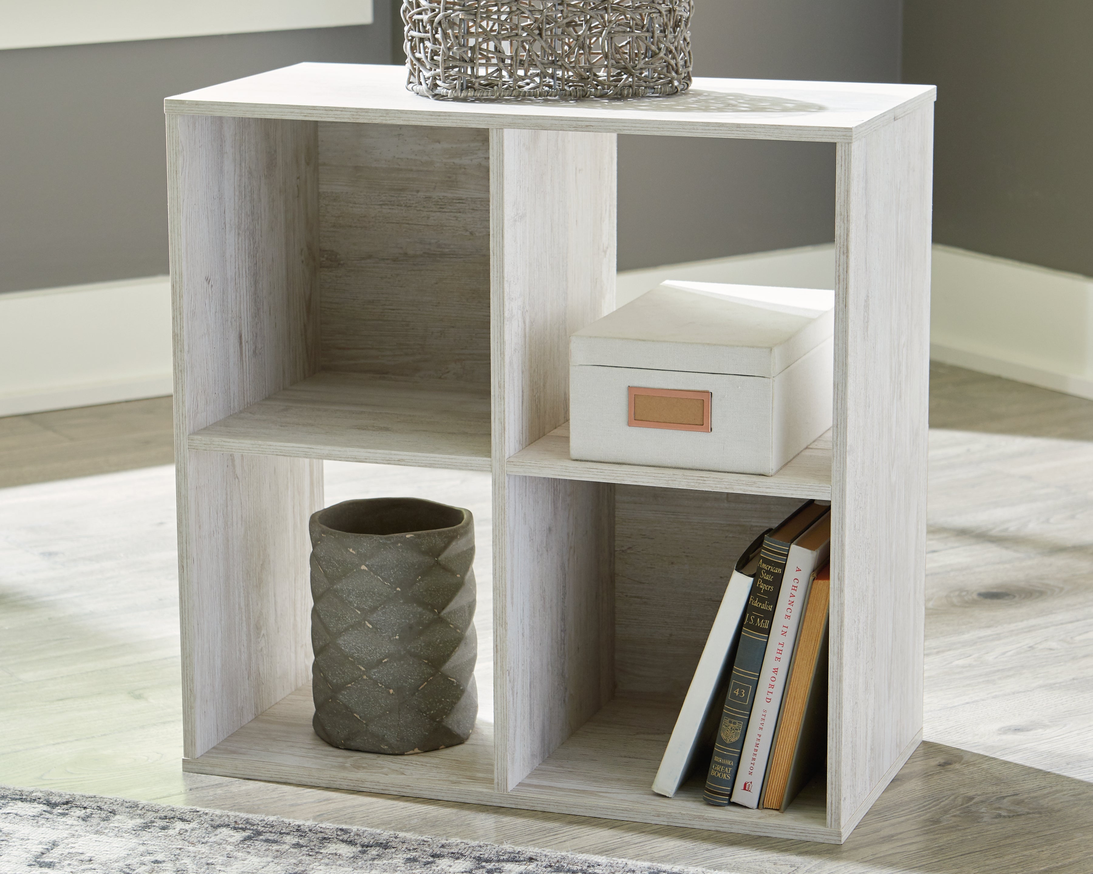 Bay Furniture Gallery - Ashley Furniture - Paxberry Four Cube Organizer - Four Cube Organizer / Whitewash - EA1811-2X2