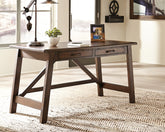 Bay Furniture Gallery - Ashley Furniture - Baldridge Office Desk - Home Office Large Leg Desk / Rustic Brown - H675-44