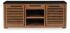 Bay Furniture Gallery - Ashley Furniture - Kallari Bookcase - Credenza / Warm Brown/Black - H737-60