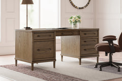 Bay Furniture Gallery - Ashley Furniture - Roanhowe Office Desk - Home Office Desk / Brown - H769-21