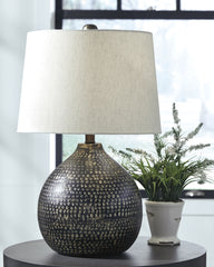 Bay Furniture Gallery - Ashley Furniture - Maire Lighting - Metal Table Lamp (1/CN) / Black/Gold Finish - L207294