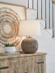 Bay Furniture Gallery - Ashley Furniture - Neavesboro Lighting - 2-Piece Lamp Set / Antique Brown/White - L207484X2