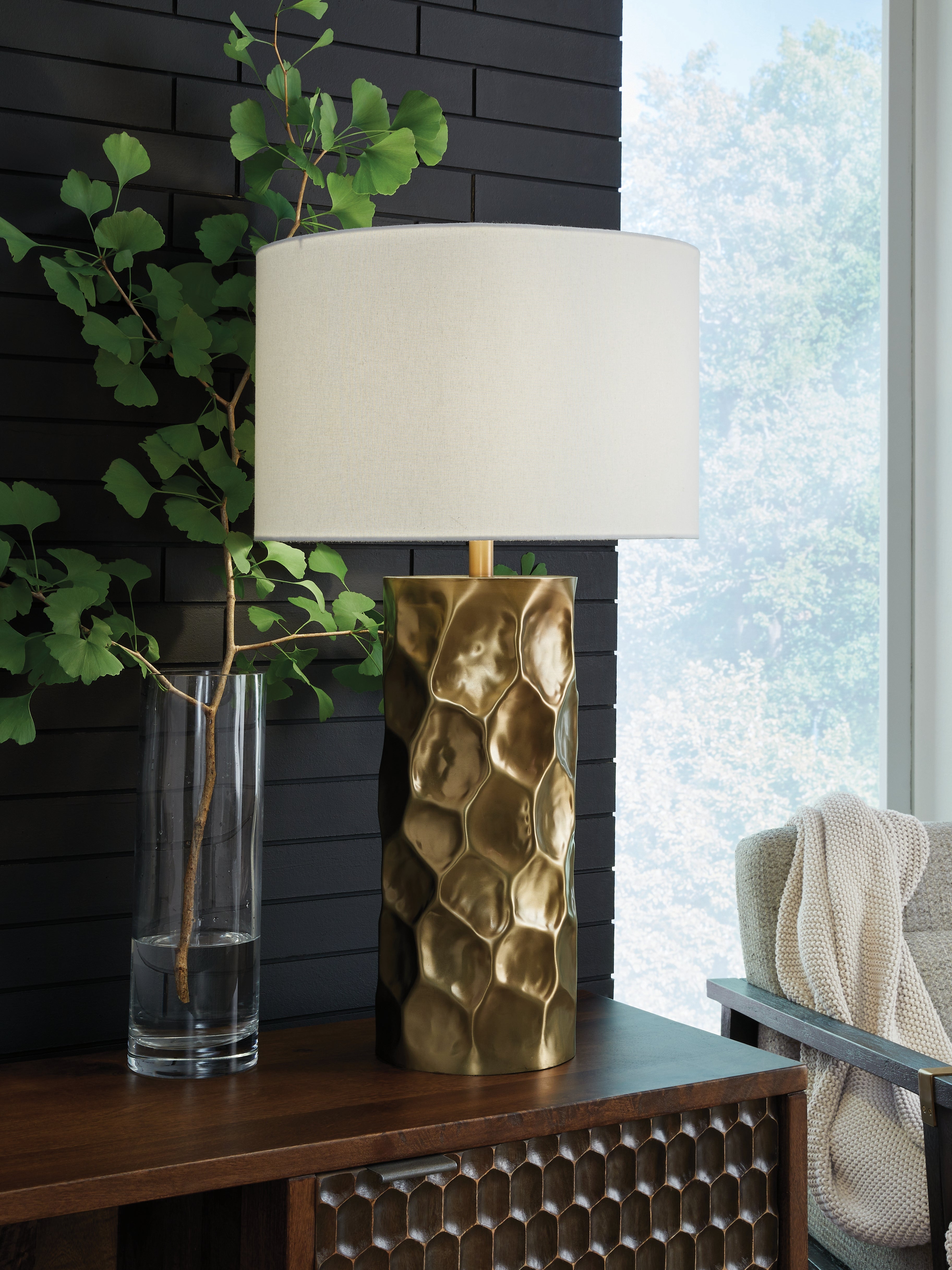 Bay Furniture Gallery - Ashley Furniture - Marshawn Lighting - Metal Table Lamp (1/CN) / Gold Finish - L207524