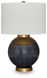 Bay Furniture Gallery - Ashley Furniture - Adara Lighting - Metal Table Lamp (1/CN) / Blue/Gold Finish - L207564