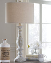 Bay Furniture Gallery - Ashley Furniture - Bernadate Lighting - Poly Floor Lamp (1/CN) / Whitewash - L235341