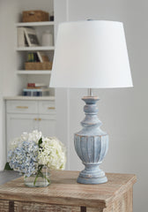 Bay Furniture Gallery - Ashley Furniture - Cylerick Lighting - Table Lamp (Set of 2) / Antique Blue - L235714X2