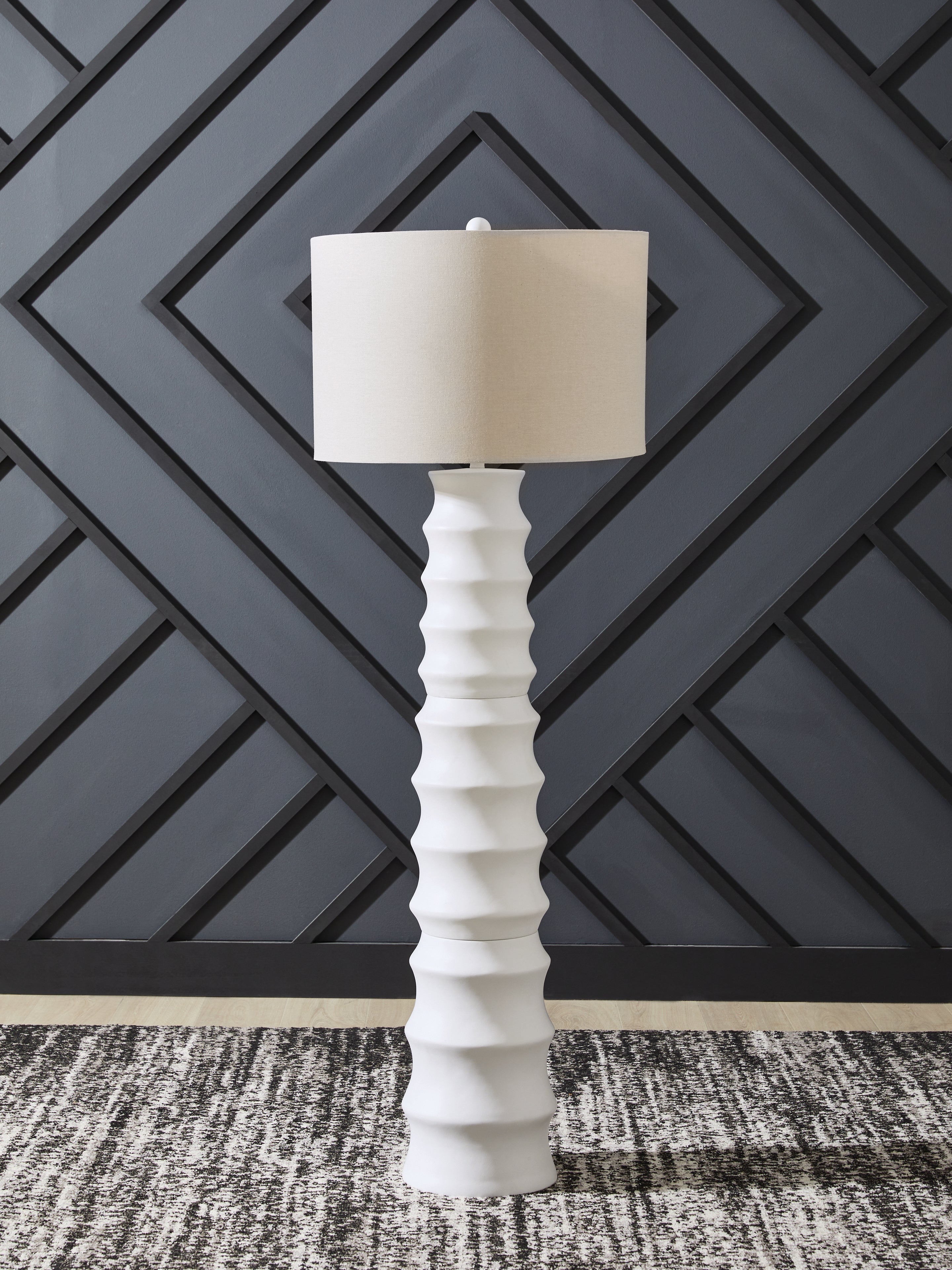 Bay Furniture Gallery - Ashley Furniture - Veraleigh Lighting - Poly Floor Lamp (1/CN) / White - L235851