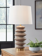 Bay Furniture Gallery - Ashley Furniture - Jyllyard Lighting - Poly Table Lamp (1/CN) / Brown/Gold Finish - L235944