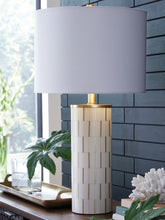 Bay Furniture Gallery - Ashley Furniture - Faridworth Lighting - Poly Table Lamp (1/CN) / White/Gold Finish - L235954