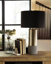 Bay Furniture Gallery - Ashley Furniture - Jacek Lighting - Metal Table Lamp (Set of 2) / Gray/Brass Finish - L243164