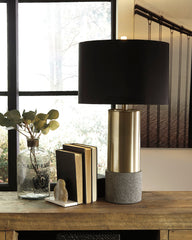 Bay Furniture Gallery - Ashley Furniture - Jacek Lighting - Metal Table Lamp (Set of 2) / Gray/Brass Finish - L243164