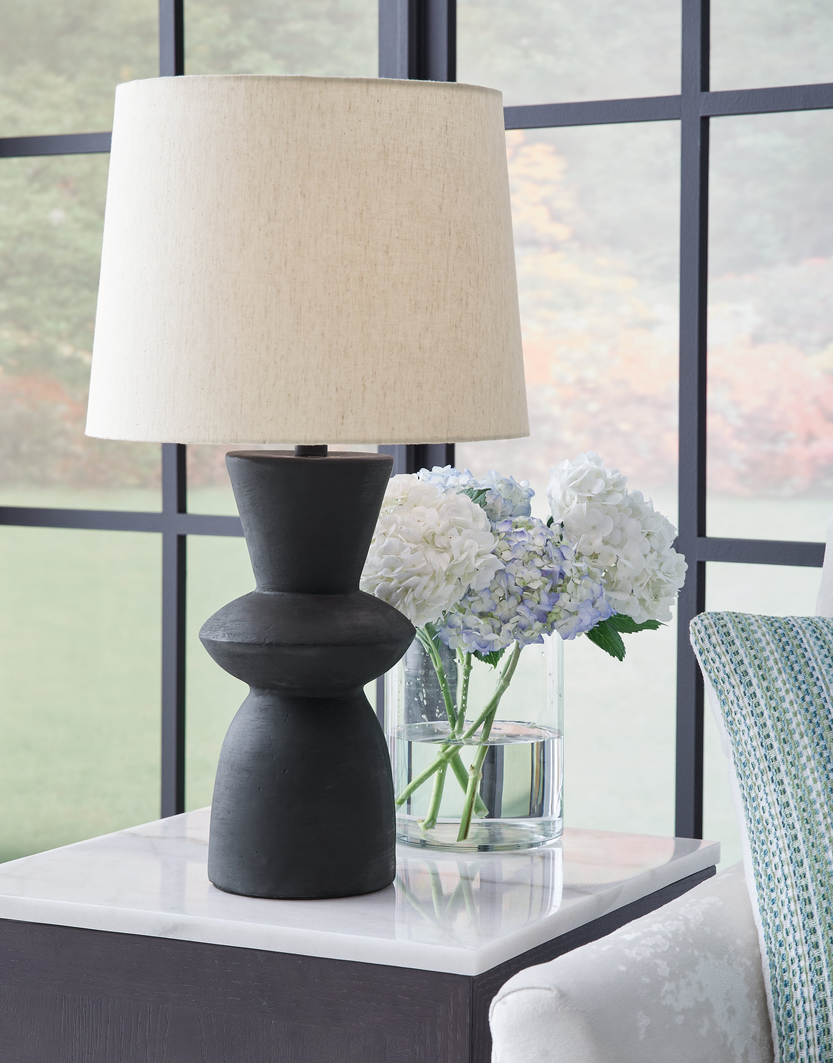 Bay Furniture Gallery - Ashley Furniture - Scarbot Lighting - Paper Table Lamp (Set of 2) / Distressed Black - L243354