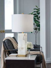 Bay Furniture Gallery - Ashley Furniture - Linderfield Lighting - Alabaster Table Lamp (1/CN) / White/Gold Finish - L429094
