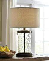 Bay Furniture Gallery - Ashley Furniture - Tailynn Lighting - Glass Table Lamp (1/CN) / Clear/Bronze Finish - L430324