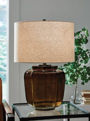 Bay Furniture Gallery - Ashley Furniture - Bainmore Lighting - Glass Table Lamp (1/CN) / Amber - L430914