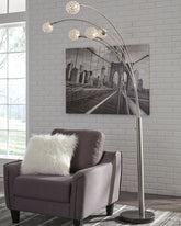 Bay Furniture Gallery - Ashley Furniture - Winter Lighting - Metal Arc Lamp (1/CN) / Silver Finish - L725089