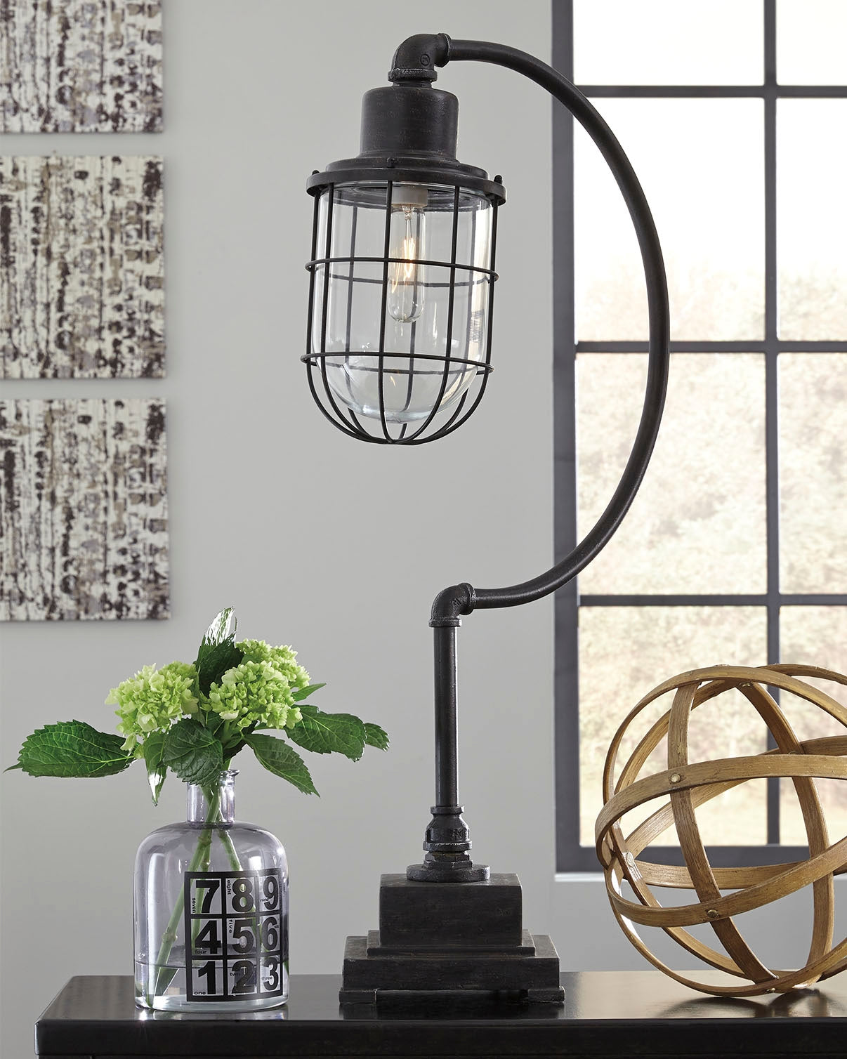 Bay Furniture Gallery - Ashley Furniture - Jae Lighting - Metal Desk Lamp (1/CN) / Antique Black - L734232