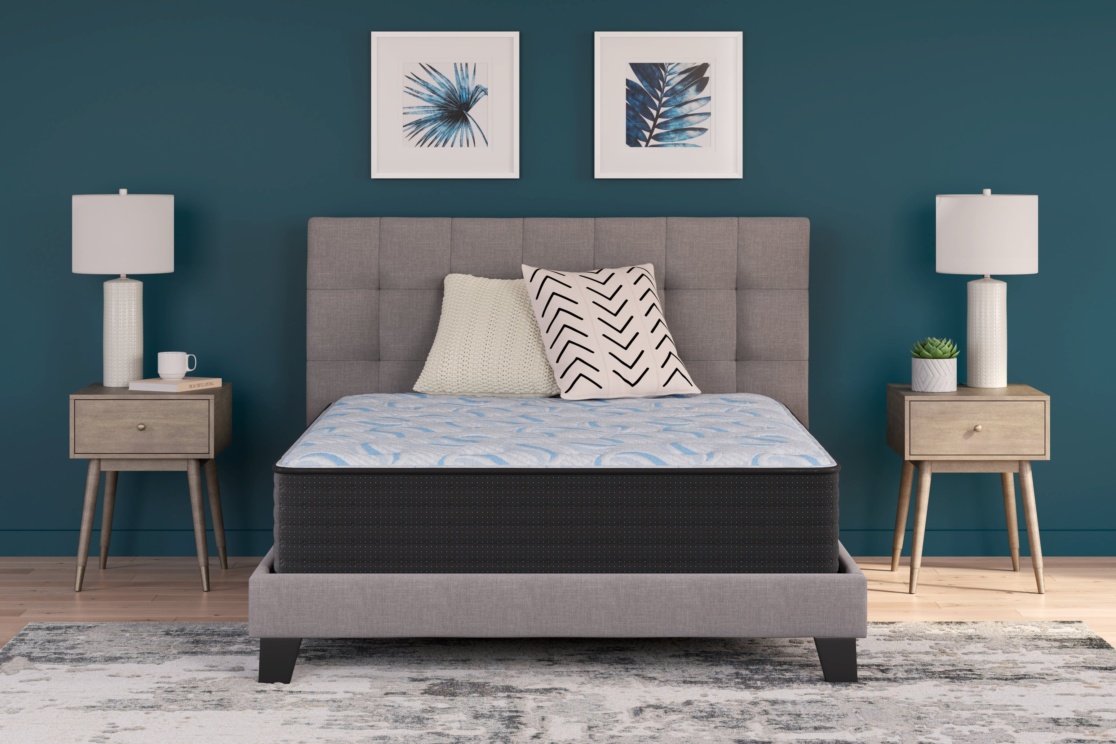 Bay Furniture Gallery - Ashley Furniture - Elite Springs Firm Mattresses - King / Gray/Blue - M40541