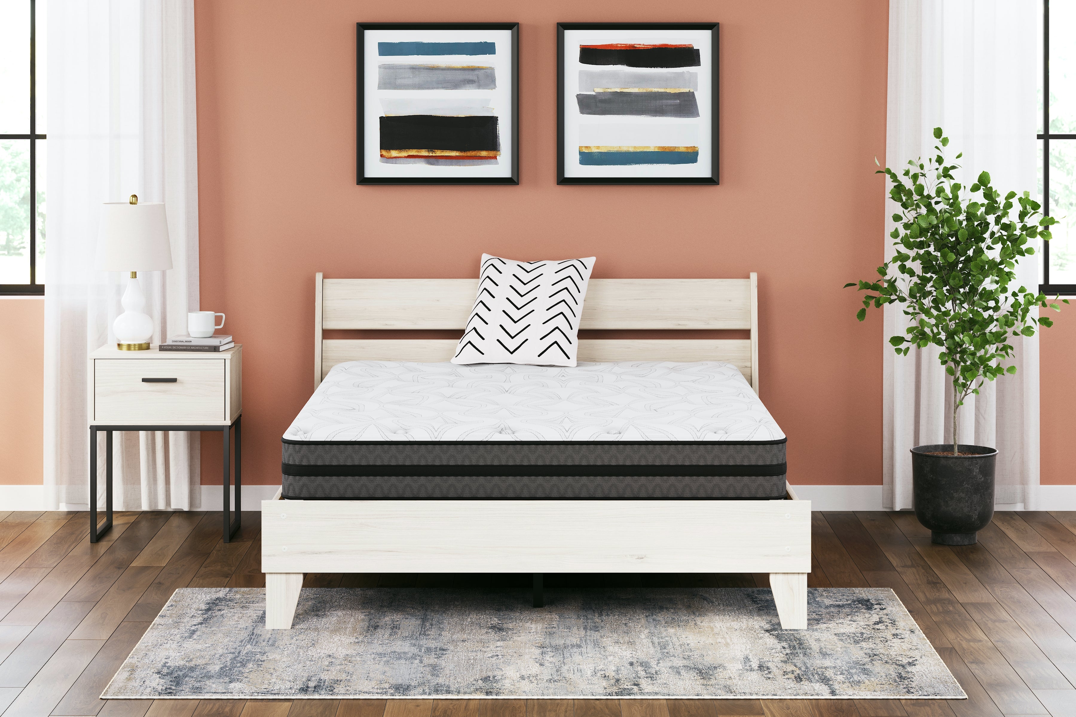 Bay Furniture Gallery - Ashley Furniture - 10 Inch Pocketed Hybrid Mattresses - California King / White - M58951