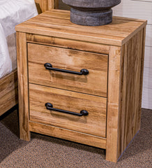 Bay Furniture Gallery - Ashley Furniture - Maystonna Bedroom - Two Drawer Night Stand / Brown - PCB1580-92