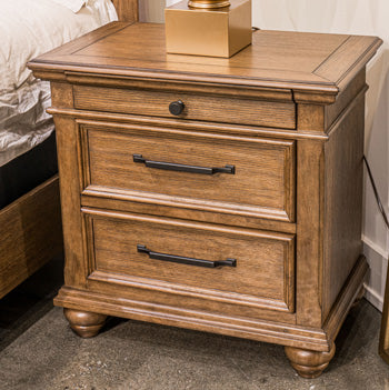 Bay Furniture Gallery - Ashley Furniture - Karallin Bedroom - Three Drawer Night Stand - PCB782-93