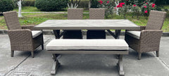 Bay Furniture Gallery - Ashley Furniture - Laguna Heights Outdoor - Bench with Cushion / Beige - PCP790-600