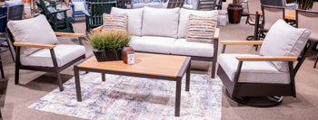 Bay Furniture Gallery - Ashley Furniture - Carmel Highlands Outdoor - Sofa/Chairs/Table Set (4/CN) - PCP513-081