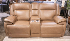 Bay Furniture Gallery - Ashley Furniture - Glencroft Living Room - PWR REC Loveseat/CON/ADJ HDRST / Sahara - PCU1240018