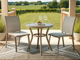 Bay Furniture Gallery - Ashley Furniture - Mission Beach Outdoor - Chairs w/Table Set (3/CN) / Beige - PCP200-050