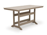 Bay Furniture Gallery - Ashley Furniture - Seacliff Beach Outdoor - RECT COUNTER TABLE W/UMB OPT - PCP228-642
