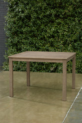 Bay Furniture Gallery - Ashley Furniture - Aria Plains Outdoor - Square Dining Table w/UMB OPT / Brown - P359-615