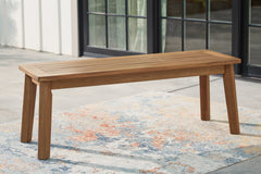 Bay Furniture Gallery - Ashley Furniture - Janiyah Outdoor - Bench / Light Brown - P407-600