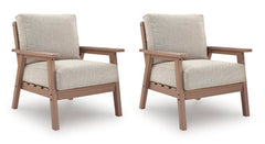 Bay Furniture Gallery - Ashley Furniture - Grover Beach Outdoor - Lounge Chair w/Cushion (Set of 2) / Driftwood - PCP422-820