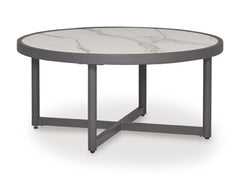 Bay Furniture Gallery - Ashley Furniture - Ocean Beach Outdoor - Round Cocktail Table / Gray - PCP510-708