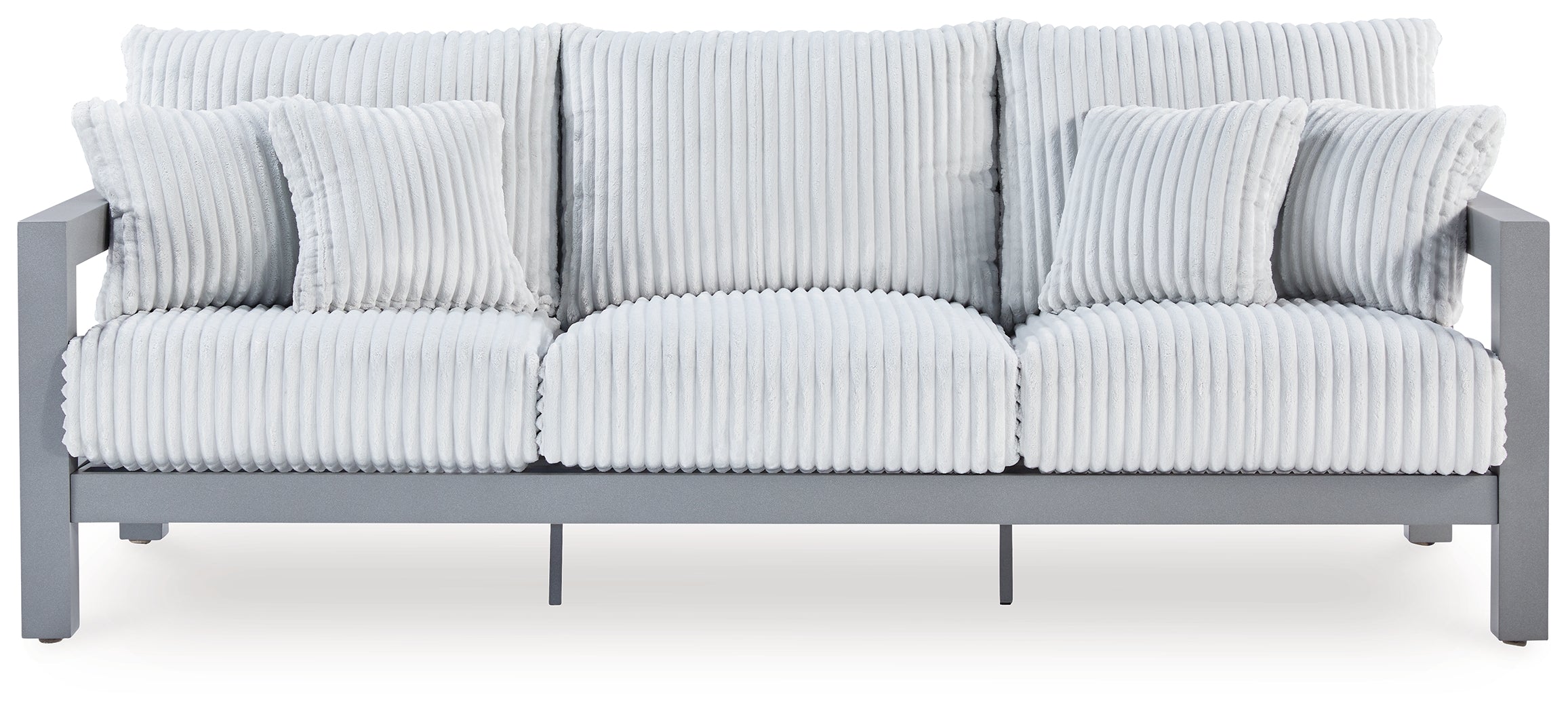 Bay Furniture Gallery - Ashley Furniture - Hurley Park Outdoor - Sofa with Cushion / Gray - PCP695-838