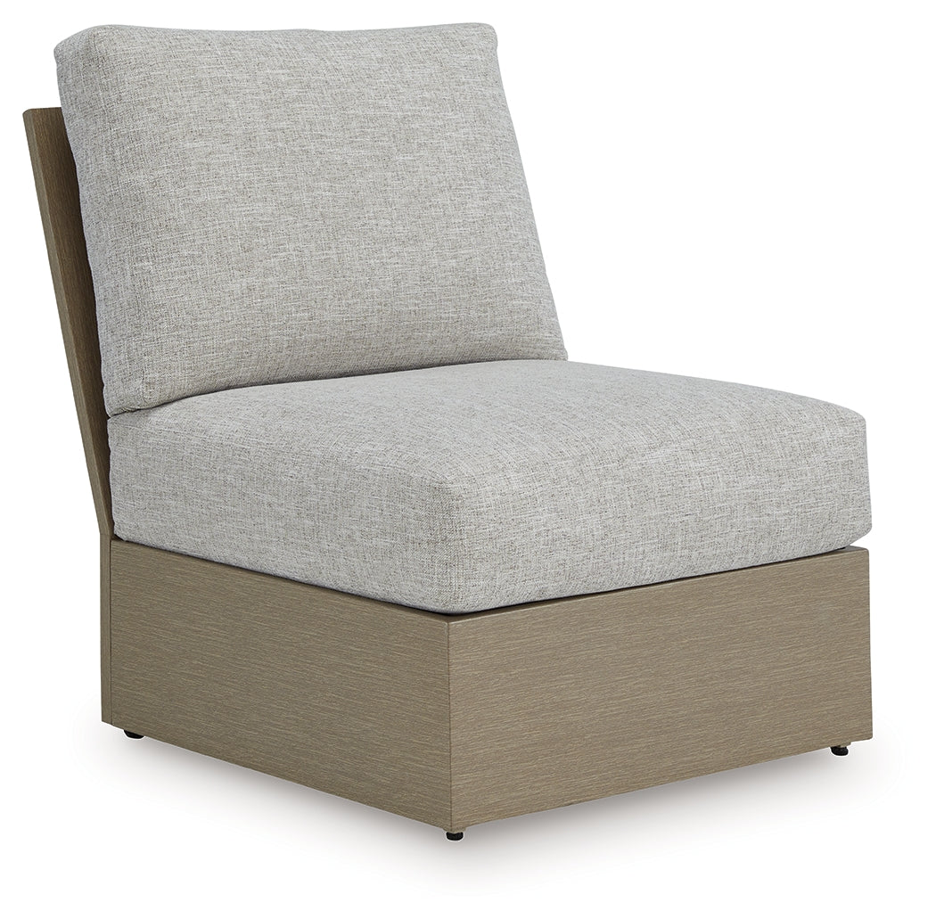 Bay Furniture Gallery - Ashley Furniture - Kimpton Isle Outdoor - Armless Chair w/Cushion / Brown/Beige - P704-846