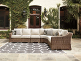 Bay Furniture Gallery - Ashley Furniture - Beachcroft Outdoor - 4-Piece Outdoor Seating Set / Beige - P791P7