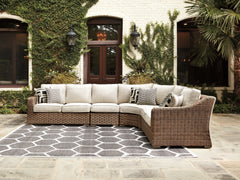 Bay Furniture Gallery - Ashley Furniture - Beachcroft Outdoor - 4-Piece Outdoor Seating Set / Beige - P791P7