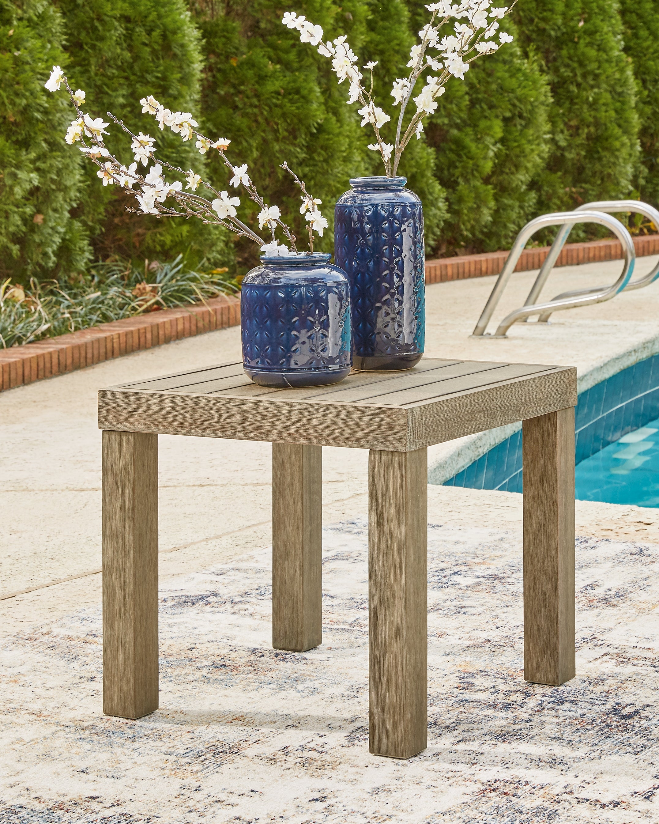 Bay Furniture Gallery - Ashley Furniture - Silo Point Outdoor - Square End Table / Brown - P804-702