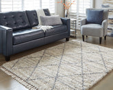 Bay Furniture Gallery - Ashley Furniture - Abdalah Rug - 5' x 7' Rug / Beige/Gray - R404622